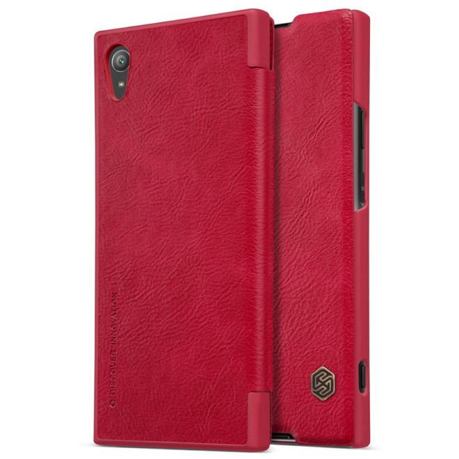 Nillkin - Sony Xperia XA1 Plus Hülle - Leder Book Case - Qin Series - rot