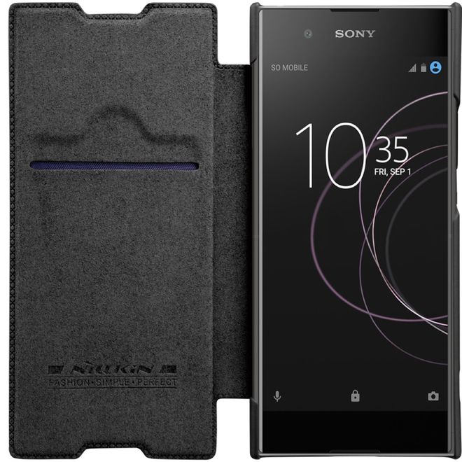 Nillkin - Sony Xperia XA1 Plus Hülle - Leder Book Case - Qin Series - schwarz