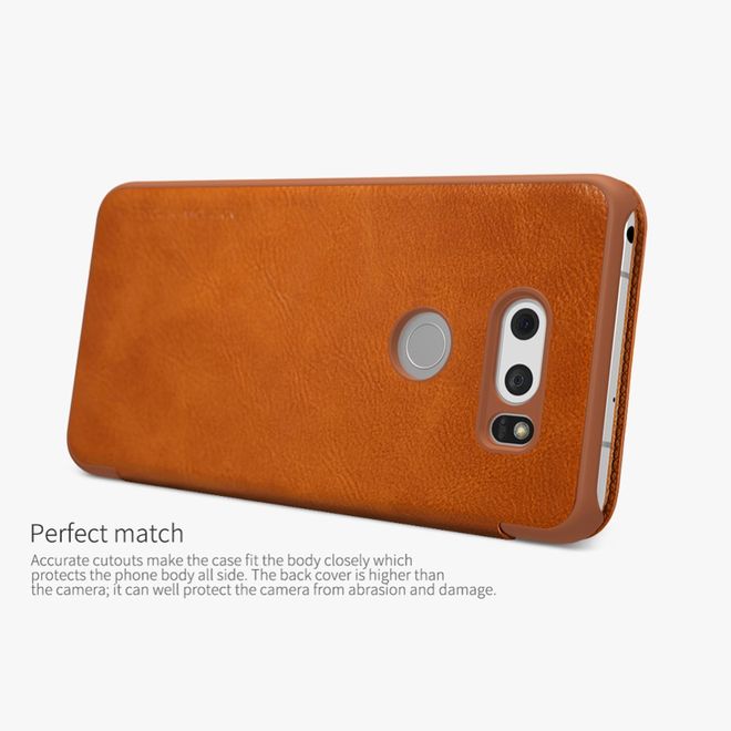 Nillkin - LG V30 Hülle - Leder Book Case - Qin Series - weiss