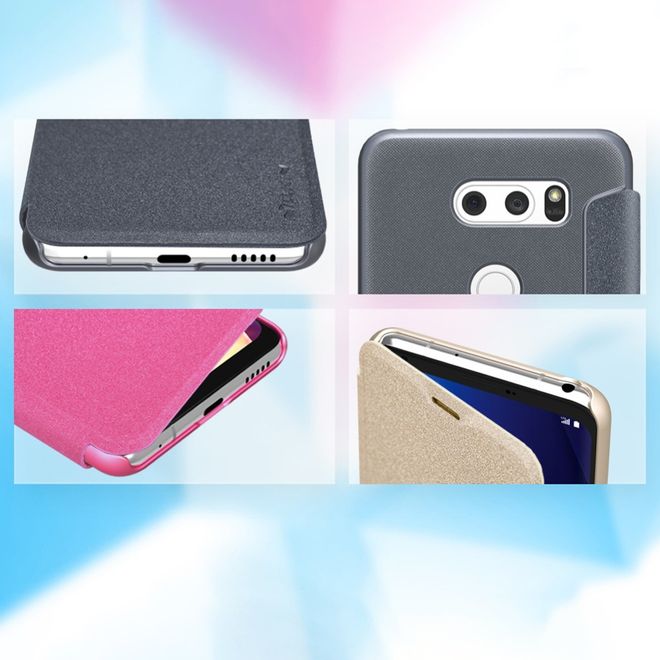 Nillkin - LG V30 Hülle - Funkelndes Leder Case - Sparkle Series - gold