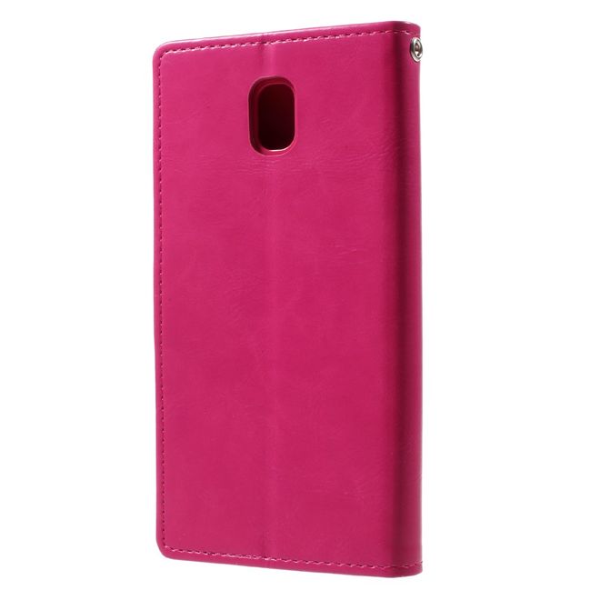 Goospery - Samsung Galaxy J7 (2017) Handy Hülle - Case aus Leder - Bluemoon Diary Series - rosa