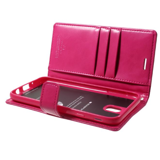 Goospery - Samsung Galaxy J7 (2017) Handy Hülle - Case aus Leder - Bluemoon Diary Series - rosa