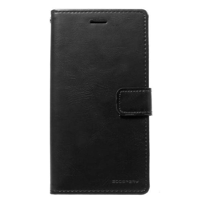 Goospery - Samsung Galaxy J7 (2017) Handy Hülle - Case aus Leder - Bluemoon Diary Series - schwarz