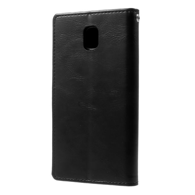 Goospery - Samsung Galaxy J7 (2017) Handy Hülle - Case aus Leder - Bluemoon Diary Series - schwarz