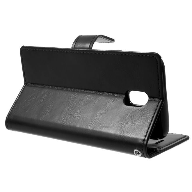 Goospery - Samsung Galaxy J7 (2017) Handy Hülle - Case aus Leder - Bluemoon Diary Series - schwarz