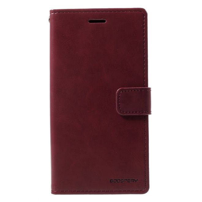 Goospery - Samsung Galaxy J7 (2017) Handy Hülle - Case aus Leder - Bluemoon Diary Series - weinrot