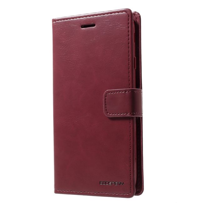 Goospery - Samsung Galaxy J7 (2017) Handy Hülle - Case aus Leder - Bluemoon Diary Series - weinrot