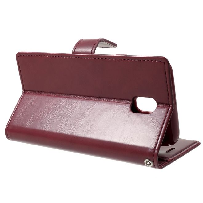 Goospery - Samsung Galaxy J7 (2017) Handy Hülle - Case aus Leder - Bluemoon Diary Series - weinrot