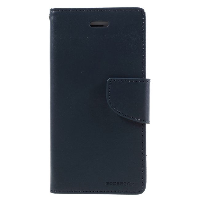 Goospery - Handyhülle für Samsung Galaxy J7 (2017) - Case aus Leder - Bravo Diary Series - navy