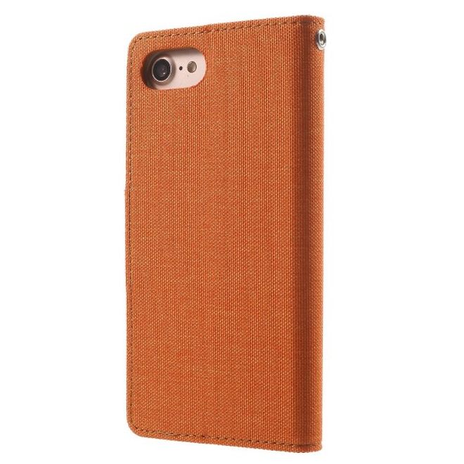 Goospery - Handyhülle für Samsung Galaxy J7 (2017) - Bookcover - Canvas Diary Series - orange/camel