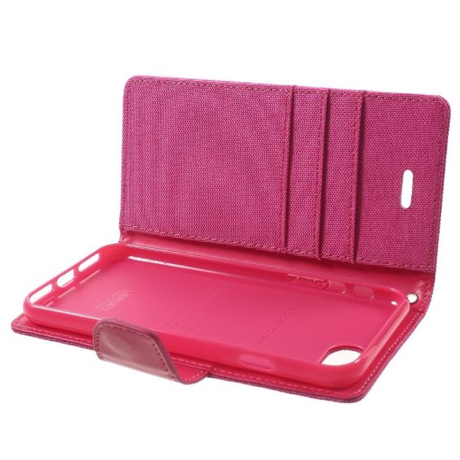 Goospery - Handyhülle für Samsung Galaxy J7 (2017) - Bookcover - Canvas Diary Series - pink