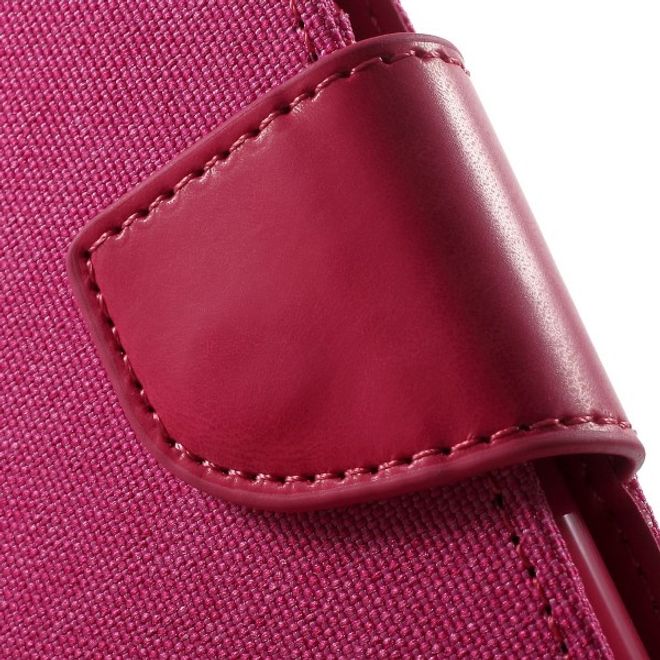 Goospery - Handyhülle für Samsung Galaxy J7 (2017) - Bookcover - Canvas Diary Series - pink