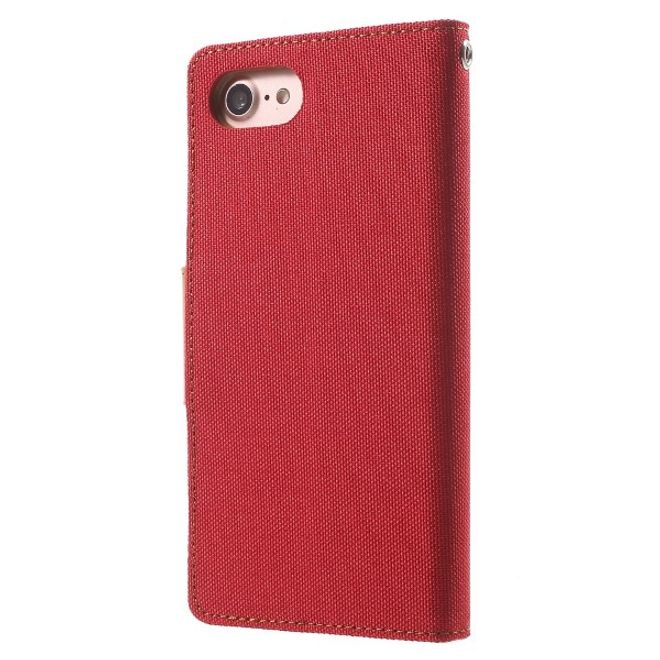 Goospery - Handyhülle für Samsung Galaxy J7 (2017) - Bookcover - Canvas Diary Series - rot/camel