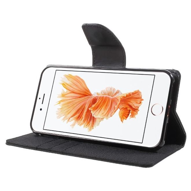 Goospery - Handyhülle für Samsung Galaxy J7 (2017) - Bookcover - Canvas Diary Series - schwarz