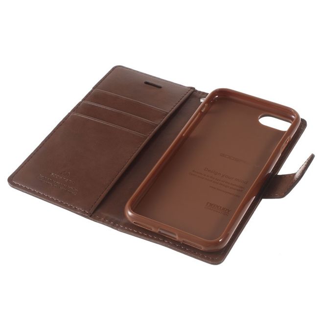 Goospery - LG Q6 Handy Hülle - Case aus Leder - Bluemoon Diary Series - braun