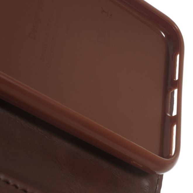 Goospery - LG Q6 Handy Hülle - Case aus Leder - Bluemoon Diary Series - braun