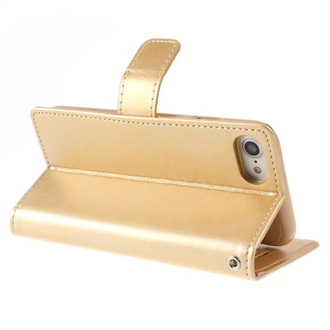 Goospery - LG Q6 Handy Hülle - Case aus Leder - Bluemoon Diary Series - gold