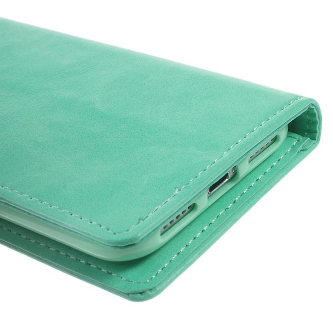 Goospery - LG Q6 Handy Hülle - Case aus Leder - Bluemoon Diary Series - mint