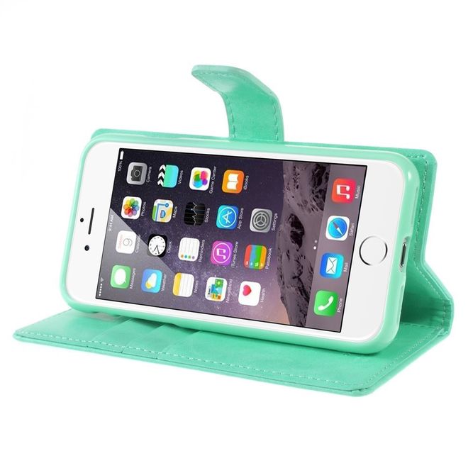 Goospery - LG Q6 Handy Hülle - Case aus Leder - Bluemoon Diary Series - mint