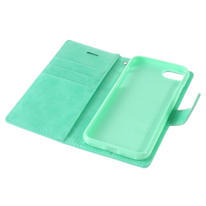 Goospery - LG Q6 Handy Hülle - Case aus Leder - Bluemoon Diary Series - mint