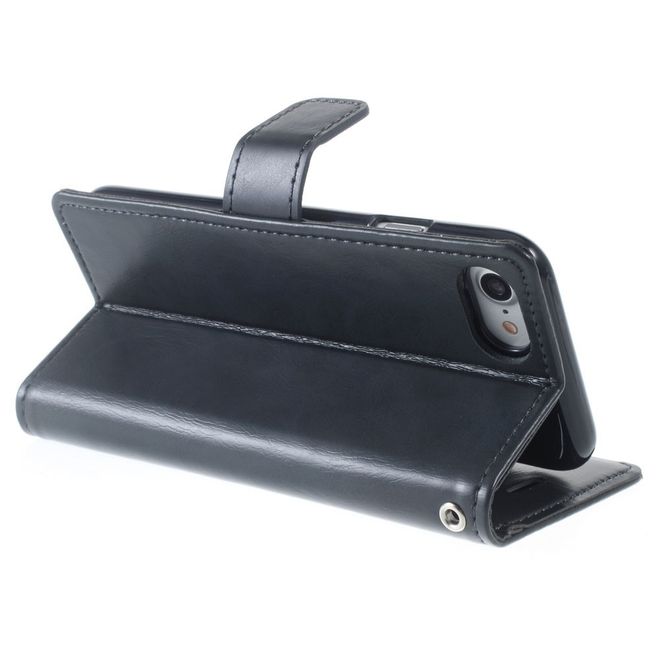 Goospery - LG Q6 Handy Hülle - Case aus Leder - Bluemoon Diary Series - navy