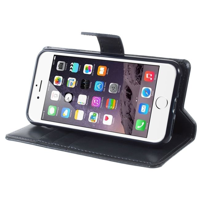 Goospery - LG Q6 Handy Hülle - Case aus Leder - Bluemoon Diary Series - navy