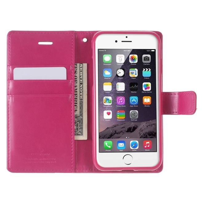 Goospery - LG Q6 Handy Hülle - Case aus Leder - Bluemoon Diary Series - rosa