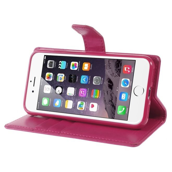 Goospery - LG Q6 Handy Hülle - Case aus Leder - Bluemoon Diary Series - rosa