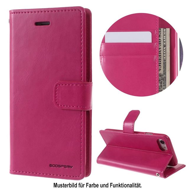 Goospery - LG Q6 Handy Hülle - Case aus Leder - Bluemoon Diary Series - rosa
