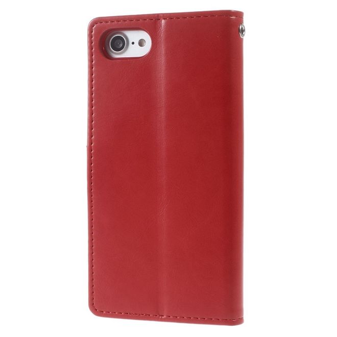 Goospery - LG Q6 Handy Hülle - Case aus Leder - Bluemoon Diary Series - rot