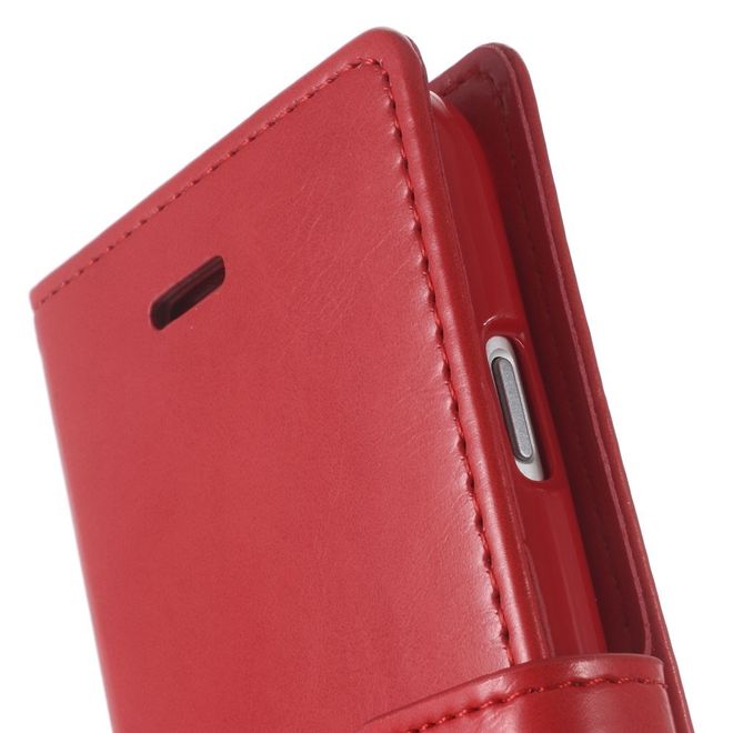 Goospery - LG Q6 Handy Hülle - Case aus Leder - Bluemoon Diary Series - rot