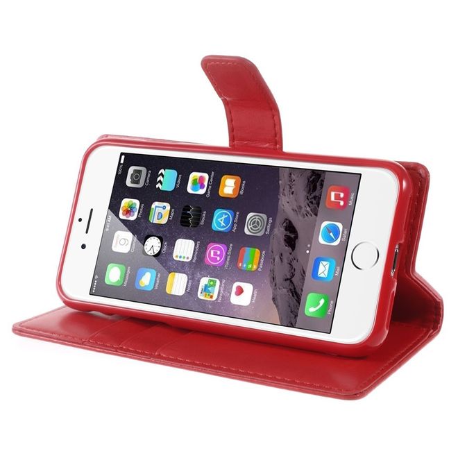 Goospery - LG Q6 Handy Hülle - Case aus Leder - Bluemoon Diary Series - rot