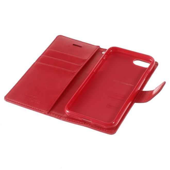 Goospery - LG Q6 Handy Hülle - Case aus Leder - Bluemoon Diary Series - rot