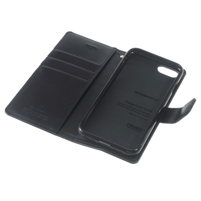 Goospery - LG Q6 Handy Hülle - Case aus Leder - Bluemoon Diary Series - schwarz