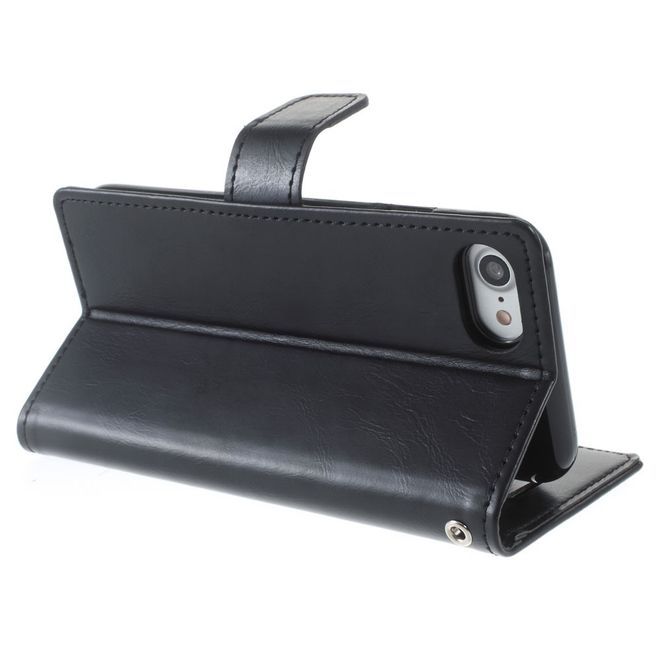 Goospery - LG Q6 Handy Hülle - Case aus Leder - Bluemoon Diary Series - schwarz