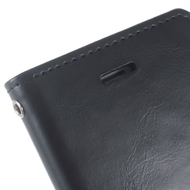 Goospery - LG Q6 Handy Hülle - Case aus Leder - Bluemoon Diary Series - schwarz