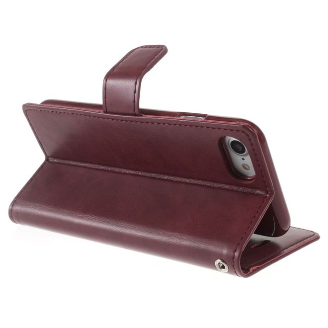 Goospery - LG Q6 Handy Hülle - Case aus Leder - Bluemoon Diary Series - weinrot