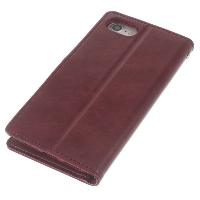 Goospery - LG Q6 Handy Hülle - Case aus Leder - Bluemoon Diary Series - weinrot