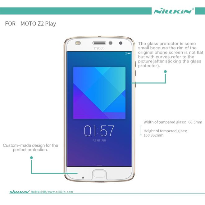 Nillkin - Motorola Moto Z2 Play Schutzfolie 0.2 mm - Folie aus gehärtetem Glas - H+ PRO Series