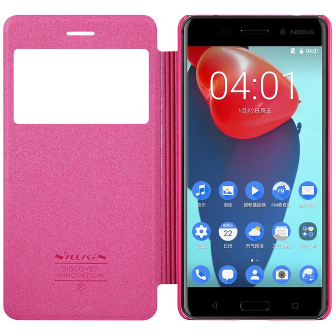 Nillkin - Nokia 6 Hülle - Funkelndes Leder Case - Sparkle Series - rot