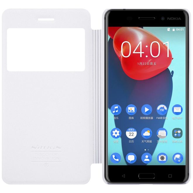 Nillkin - Nokia 6 Hülle - Funkelndes Leder Case - Sparkle Series - weiss