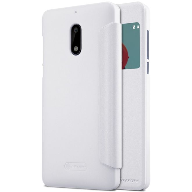 Nillkin - Nokia 6 Hülle - Funkelndes Leder Case - Sparkle Series - weiss