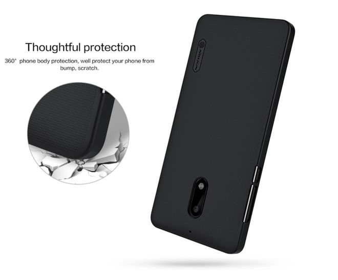 Nillkin - Nokia 6 Hülle - Plastik Case - Super Frosted Shield Series - schwarz