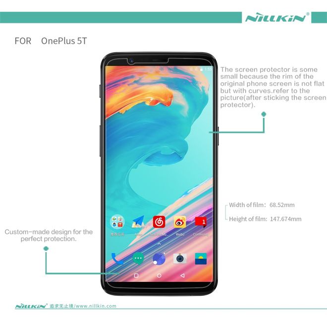 Nillkin - OnePlus 5T Display Schutzfolie - Matt Anti-Glare - Matte Series