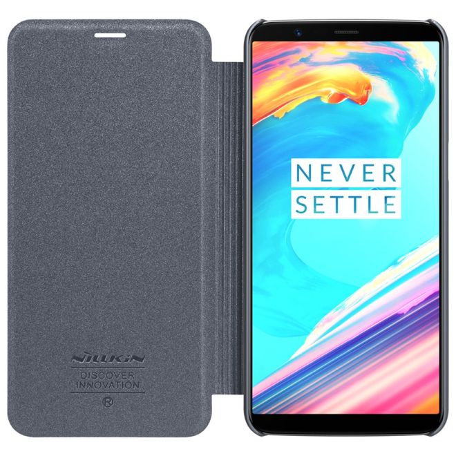 Nillkin - OnePlus 5T Hülle - Funkelndes Leder Case - Sparkle Series - grau