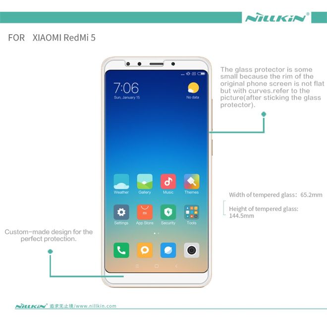 Nillkin - Xiaomi RedMi 5 Schutzfolie - Amazing H Series - Explosionsgeschützte Folie