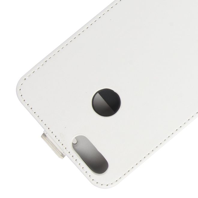 Huawei Honor 7X Handyhülle - Crazy Horse Leder Flip Case - vertikal - weiss