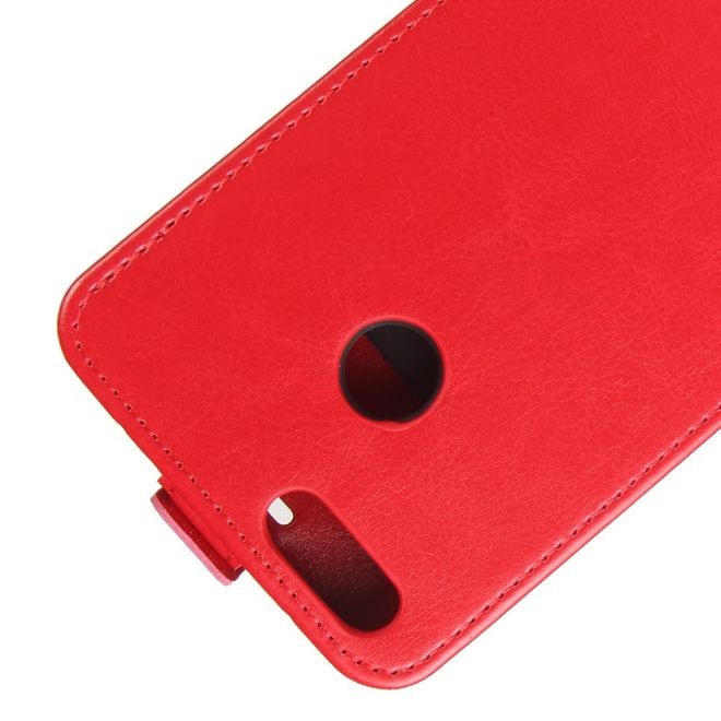 Huawei Honor 7X Handyhülle - Crazy Horse Leder Flip Case - vertikal - rot