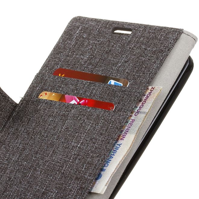 OnePlus 5T Handyhülle - Bookcover - mit Visitenkartenfach - grau