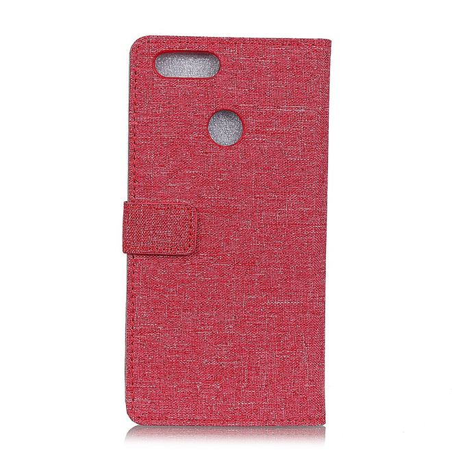 OnePlus 5T Handyhülle - Bookcover - mit Visitenkartenfach - rot